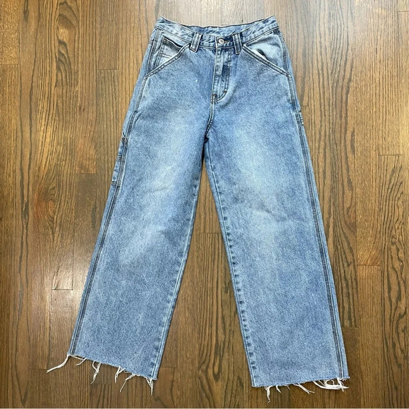 John Galt / Brandy Melville carpenter jeans Light Blue Straight Leg Jeans - Picture 3 of 11